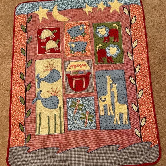 NoJo Crown Crafts Quilt Noah’s Ark Beautifully Done Patchwork Squares - Picture 3 of 11